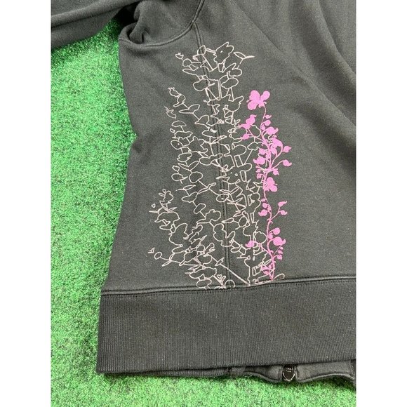 REI Co Op Black Full Zip Pink Floral Print on Back Womens‎ Size Medium - Picture 3 of 8